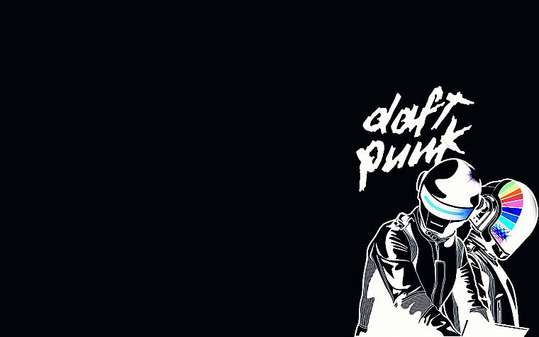 Daft Punk, black background - desktop wallpaper