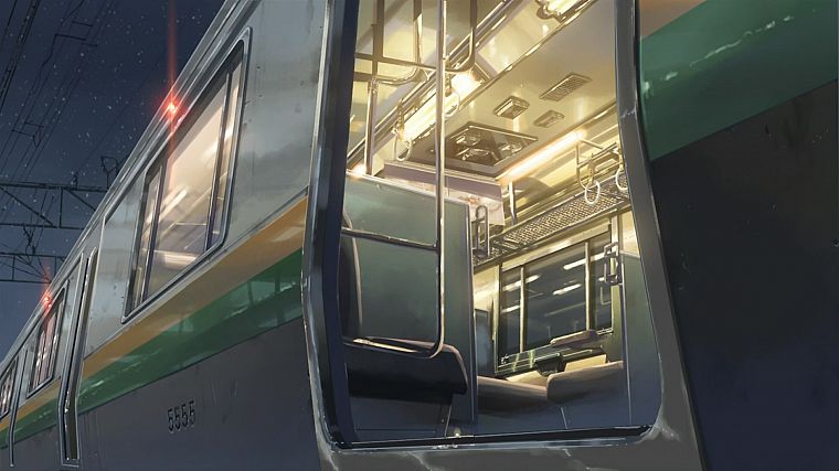snow, trains, Makoto Shinkai, 5 Centimeters Per Second, vehicles - desktop wallpaper
