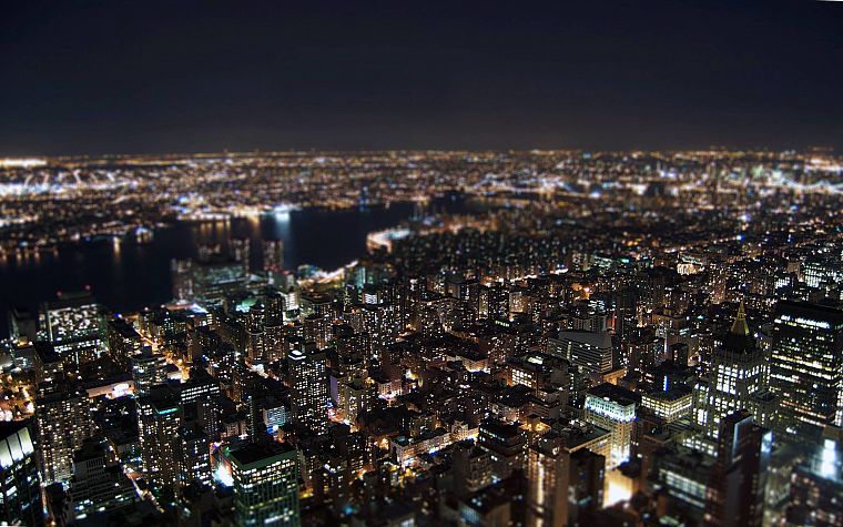 city lights, city night - desktop wallpaper