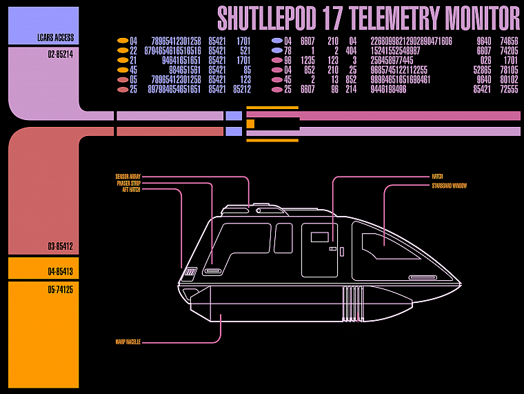 Star Trek, Star Trek The Next Generation, shuttle, LCARS, Star Trek schematics - desktop wallpaper