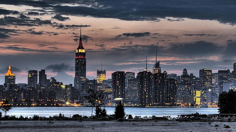 clouds, cityscapes, buildings, New York City, skyscrapers, Empire State Building - desktop wallpaper