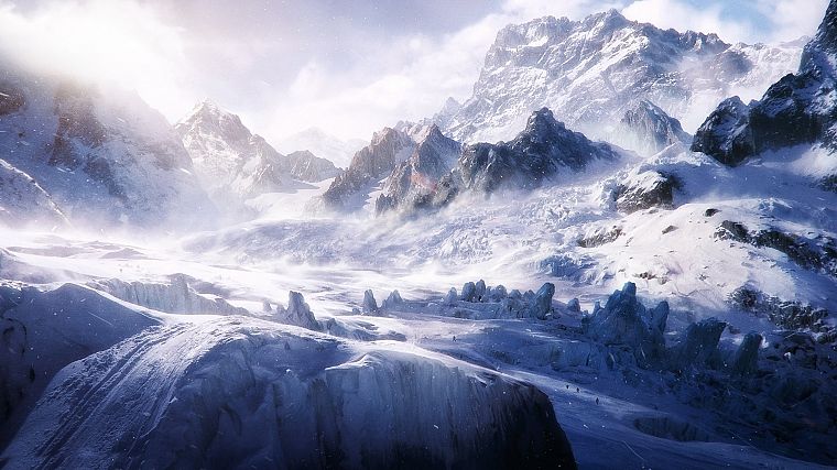 mountains, landscapes, nature, snow, expedition - desktop wallpaper