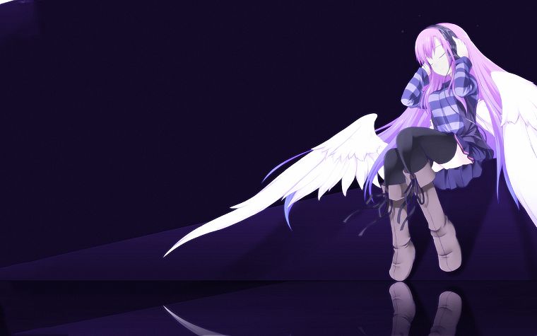 wings, anime girls, original characters - desktop wallpaper