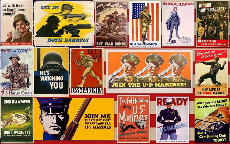 propaganda, US Marines Corps, World War II - desktop wallpaper