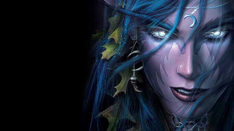 World of Warcraft, elves, Tyrande Whisperwind, WarCraft III - desktop wallpaper