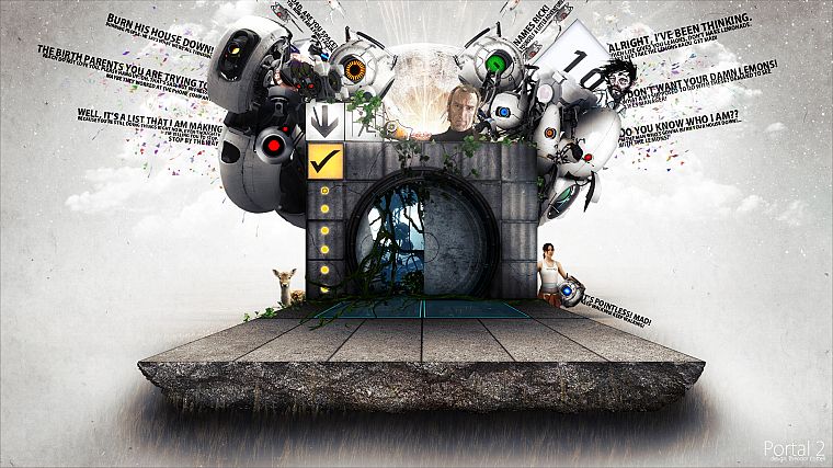 GLaDOS, Chell, Portal 2 - desktop wallpaper