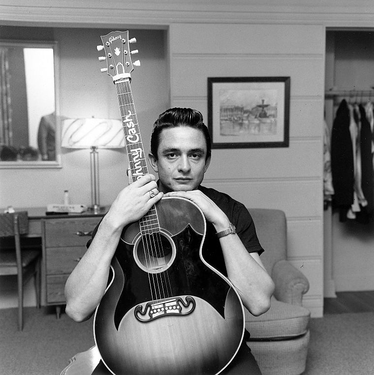 guitars, Johnny Cash - desktop wallpaper
