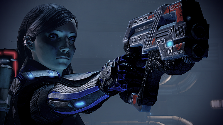 pistols, Mass Effect, Mass Effect 2, FemShep, Commander Shepard - desktop wallpaper