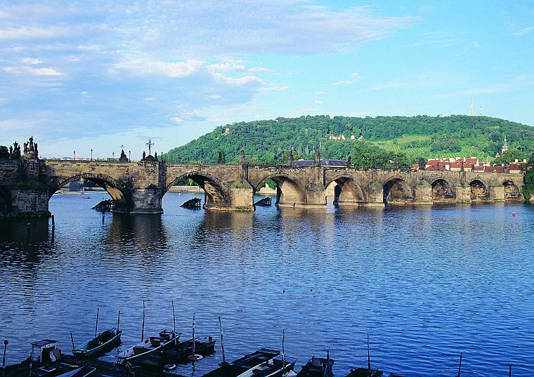 bridges, Prague, Czech Republic, rivers - desktop wallpaper