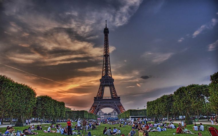 Eiffel Tower, Paris, France, HDR photography, Champ de Mars - desktop wallpaper