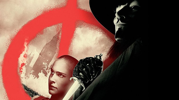 movies, actress, Natalie Portman, Guy Fawkes, V for Vendetta - desktop wallpaper