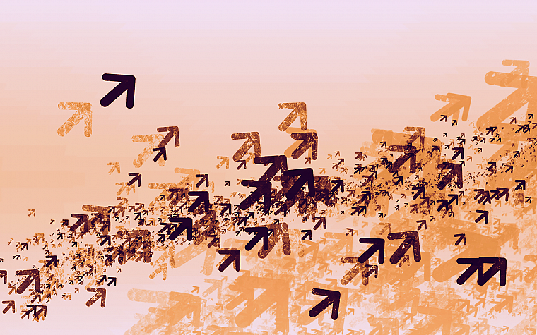 abstract, swarm, flock, arrows - desktop wallpaper