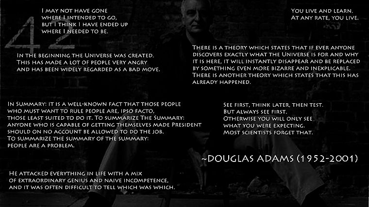 quotes, Douglas Adams - desktop wallpaper