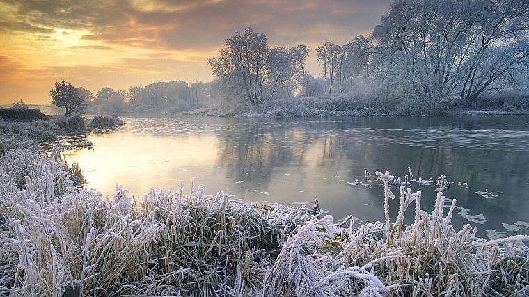 United Kingdom, The River, frost - desktop wallpaper