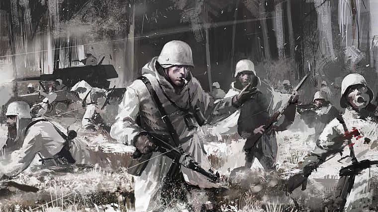 soldiers, war, artwork - desktop wallpaper