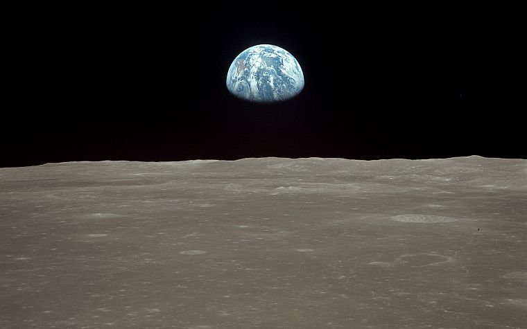outer space, Moon, Earth, earthrise - desktop wallpaper