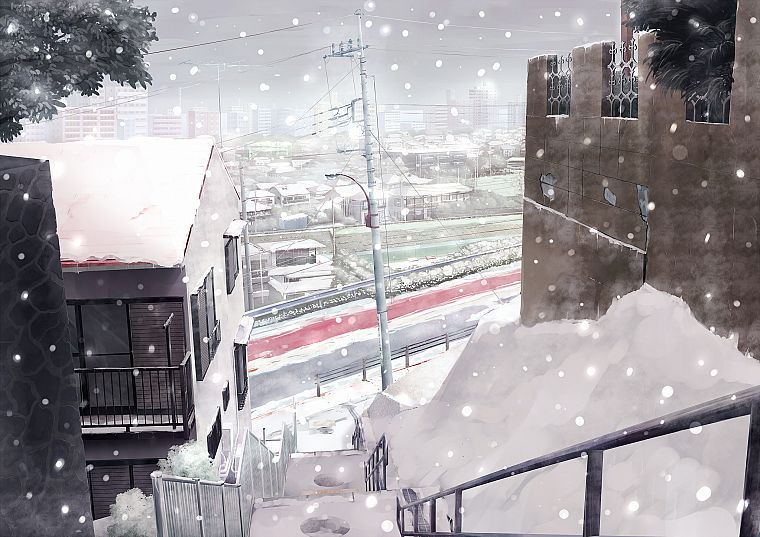 snow, cityscapes - desktop wallpaper