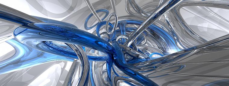 abstract, blue, silver - desktop wallpaper