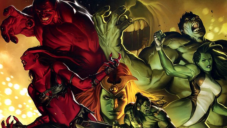 Hulk (comic character), She Hulk, Red Hulk, Red She Hulk - desktop wallpaper