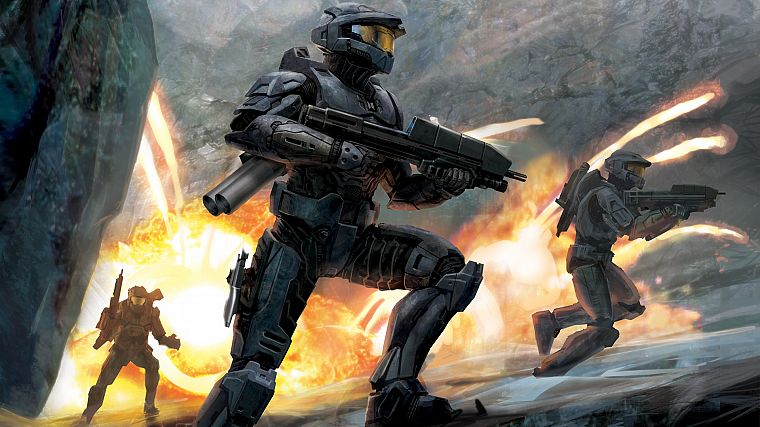 rifles, soldiers, video games, Halo, Spartan IV - desktop wallpaper