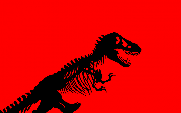 red, dinosaurs, Jurassic Park, Tyrannosaurus Rex, simple background - desktop wallpaper