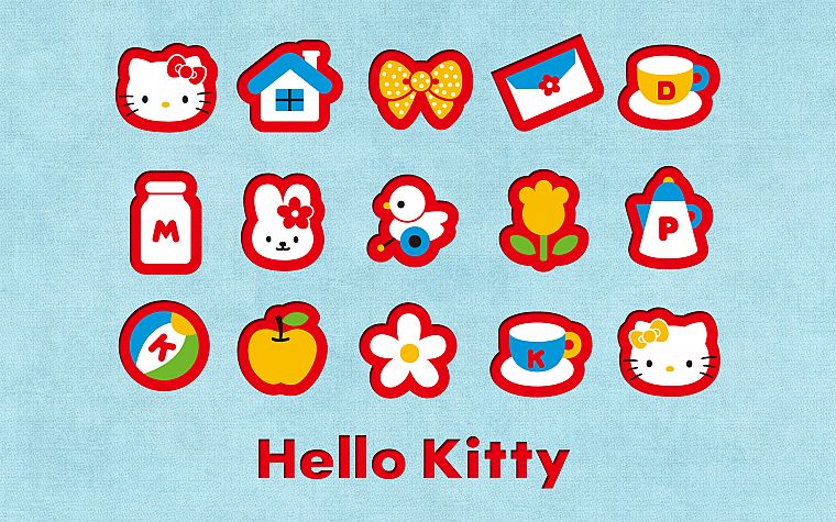 Japan, Hello Kitty, logos - desktop wallpaper