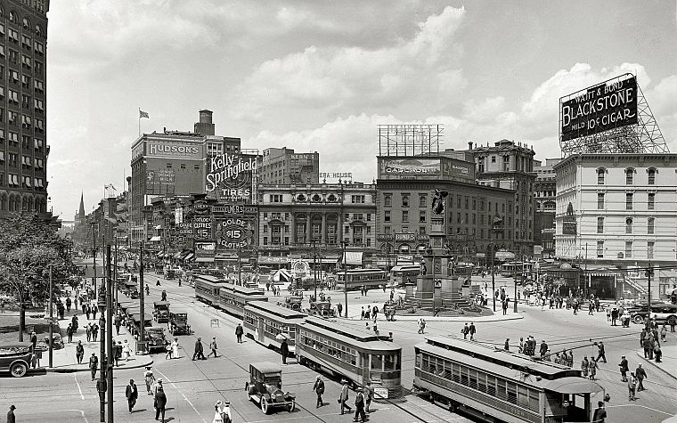 cityscapes, vintage, streetcars - desktop wallpaper