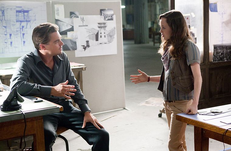 Ellen Page, Inception, Leonardo DiCaprio - desktop wallpaper