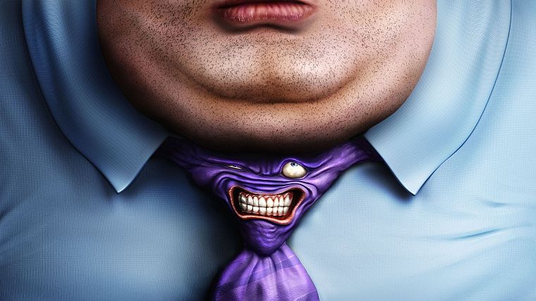 tie, fat, funny, photo manipulation - desktop wallpaper