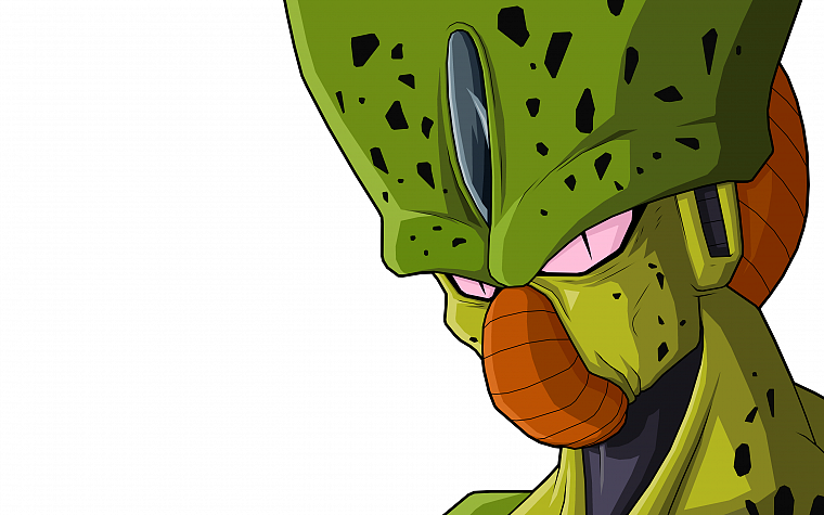 Cell, Dragon Ball Z, simple background, Imperfect Cell - desktop wallpaper