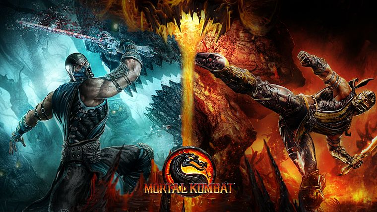 scorpion, Mortal Kombat, Sub-Zero, Mortal Kombat logo - desktop wallpaper