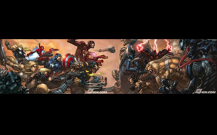 Venom, Thor, Spider-Man, Captain America, Wolverine, Marvel Comics - desktop wallpaper