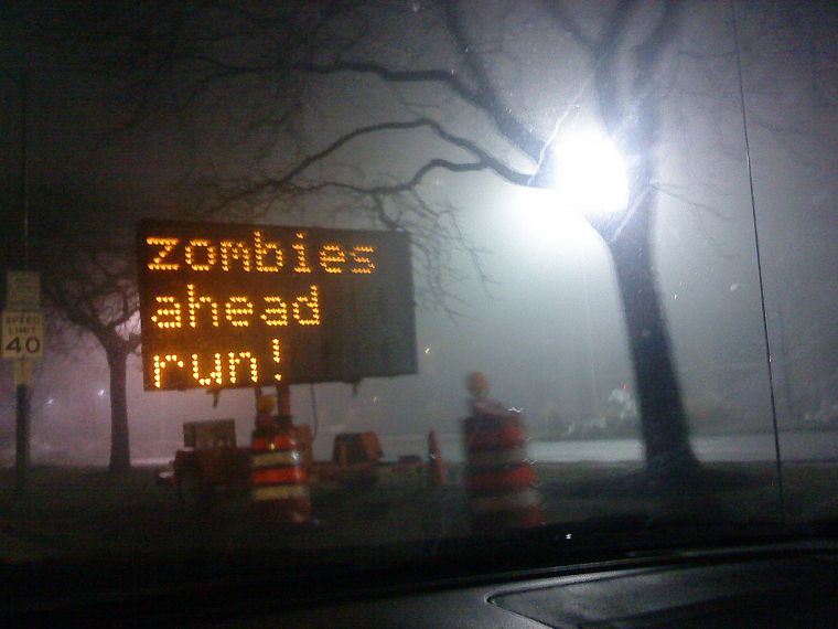 zombies, signs - desktop wallpaper