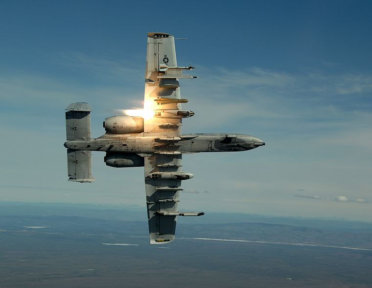 aircraft, military, flares, A-10 Thunderbolt II - desktop wallpaper