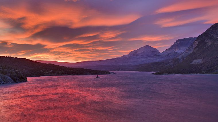 wildlife, islands, National Park, Glacier National Park, Saint Mary Lake - desktop wallpaper