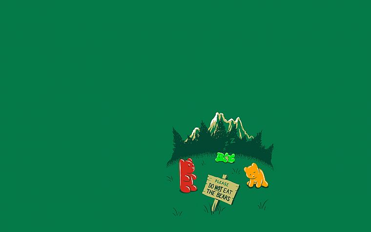 minimalistic, funny, Gummy Bears - desktop wallpaper