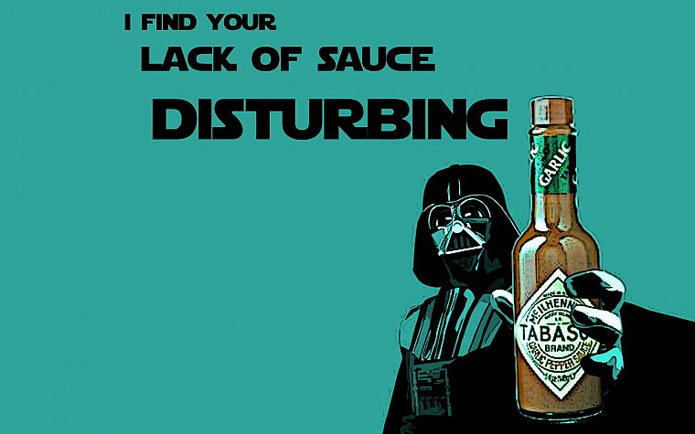 dark, Darth Vader, funny, advertisement, Tabasco Sauce - desktop wallpaper