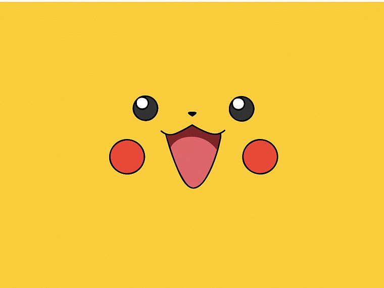 Pokemon, video games, yellow, Pikachu, faces, simple - desktop wallpaper