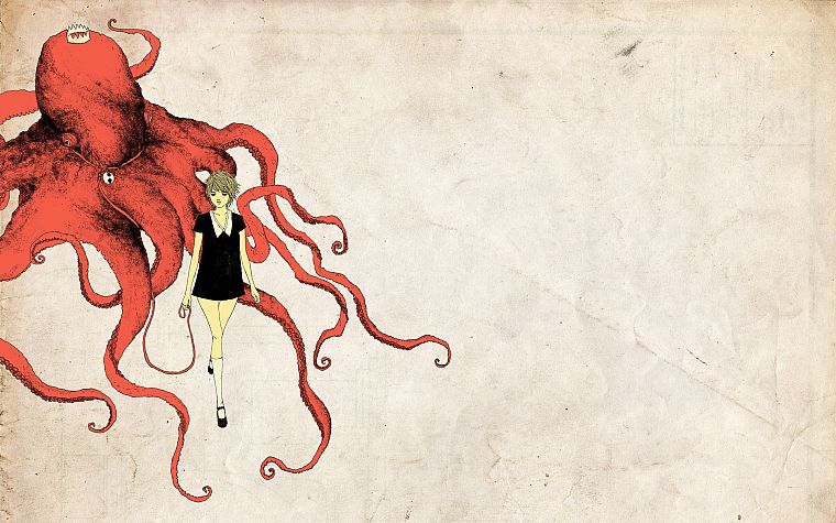 octopuses, anime - desktop wallpaper