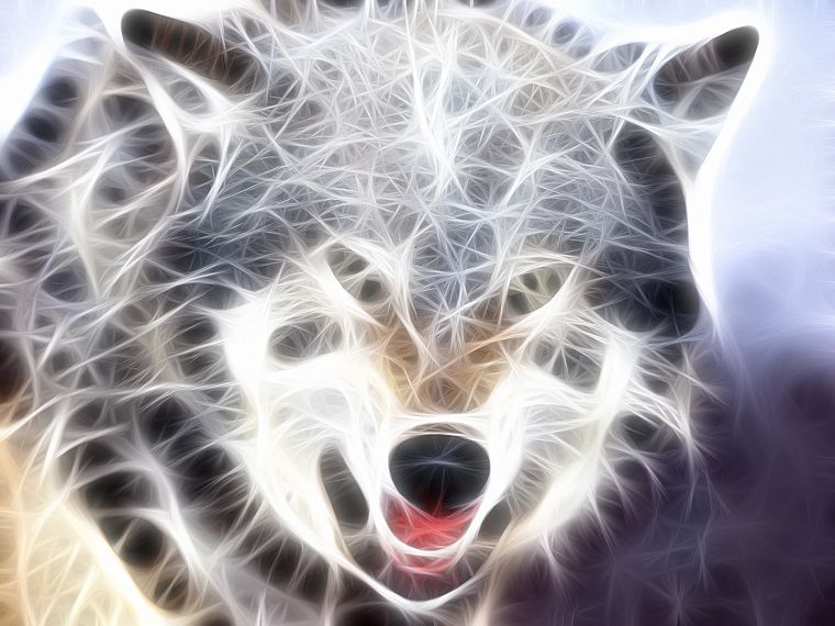Fractalius, wolves - desktop wallpaper