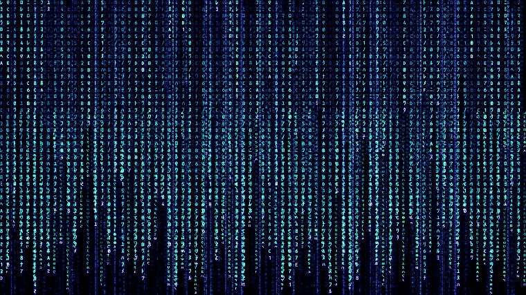 blue, minimalistic, The Matrix, code - desktop wallpaper