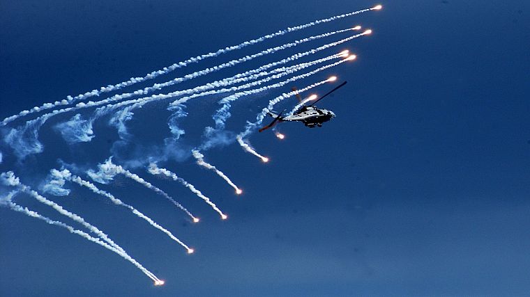 aircraft, military, helicopters, vehicles, flares, contrails - desktop wallpaper