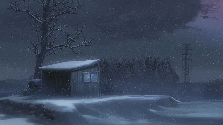 snow, Makoto Shinkai, 5 Centimeters Per Second, artwork, anime - desktop wallpaper