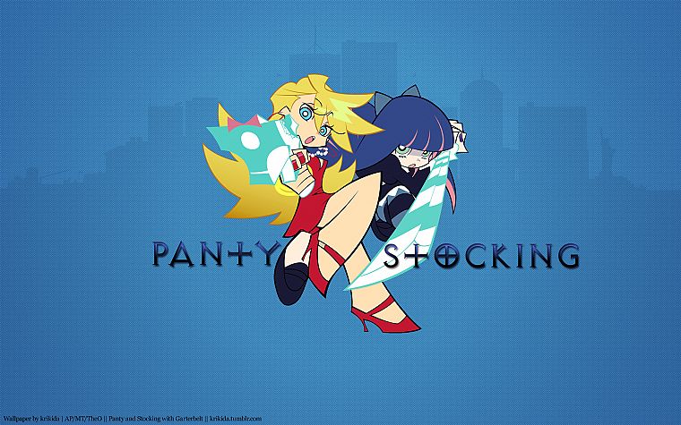 Panty and Stocking with Garterbelt, anime, anime girls, Anarchy Panty, Anarchy Stocking - desktop wallpaper