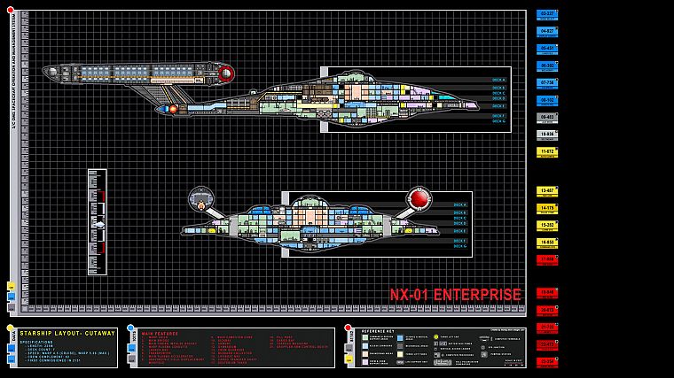 Star Trek, schematic, Star Trek schematics, Star Trek Enterprise - desktop wallpaper