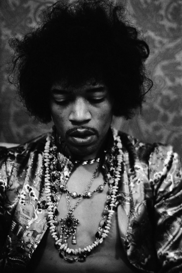 music, Jimi Hendrix, monochrome, music bands - desktop wallpaper