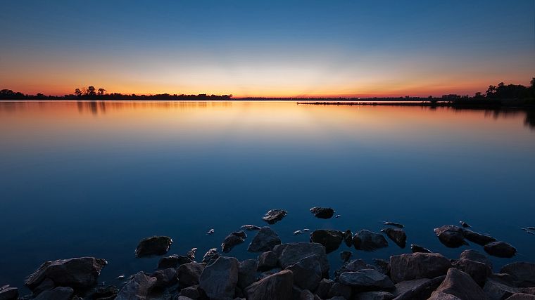 sunset, ocean, reflections - desktop wallpaper