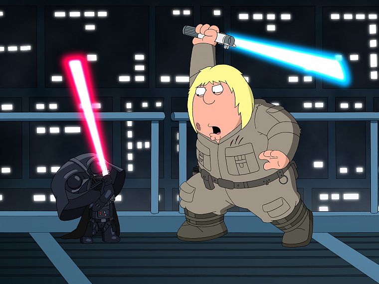 Star Wars, lightsabers, Family Guy, parody, Stewie Griffin - desktop wallpaper