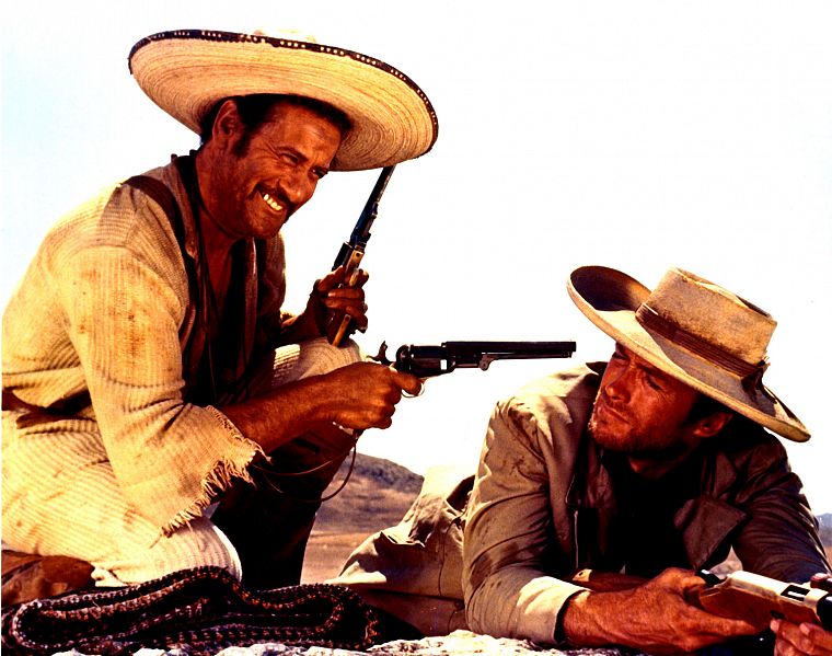 guns, movies, Clint Eastwood, western, hats - desktop wallpaper