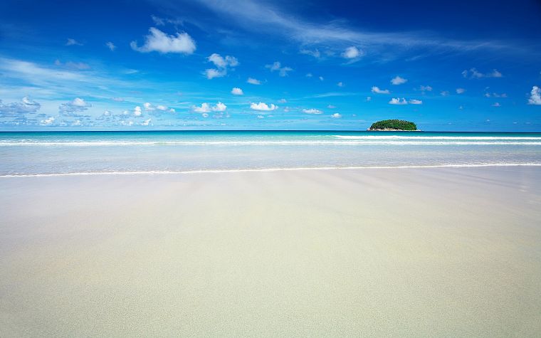 blue, ocean, clouds, landscapes, nature, paradise, islands, sea - desktop wallpaper
